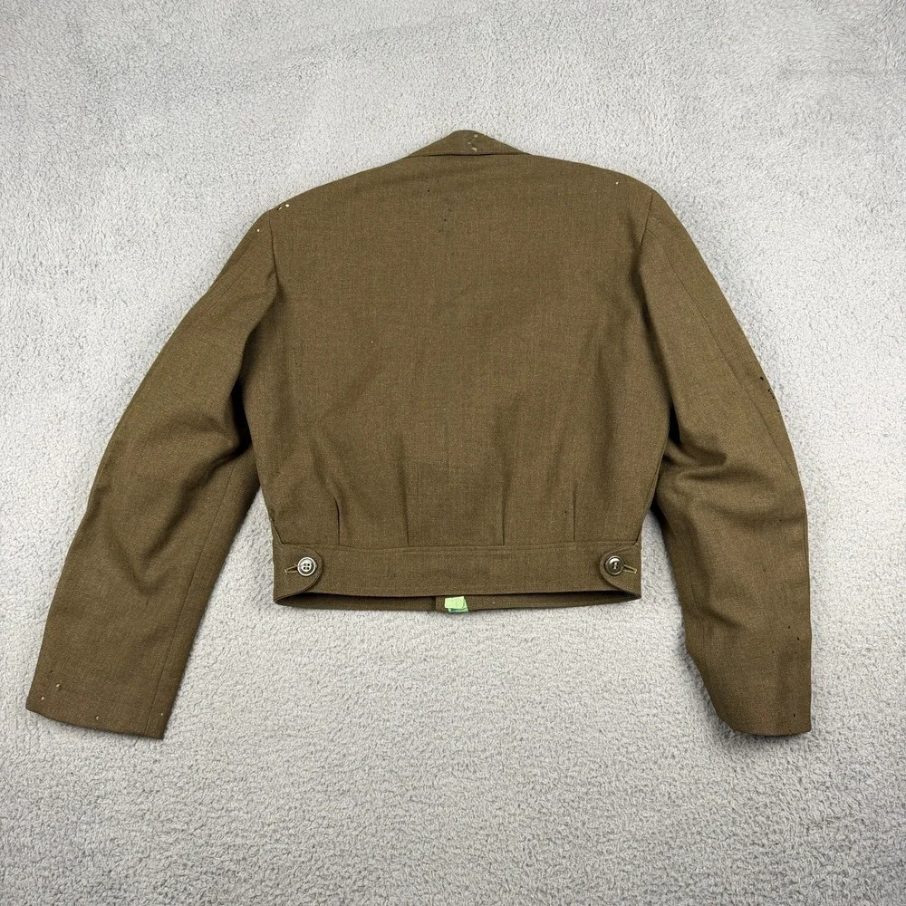 VTG Army Jacket Mens 36R Wool Military IKE Field Coat 50s Armored Patch